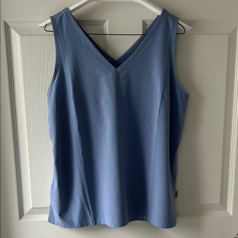 Woman’s Eddie Bauer Steel Blue Sleeveless top. Size medium